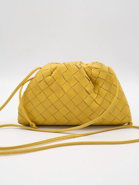 Bottega Veneta The Pouch Intrecciato Nappa Mini Yellow w/ Entrupy COA